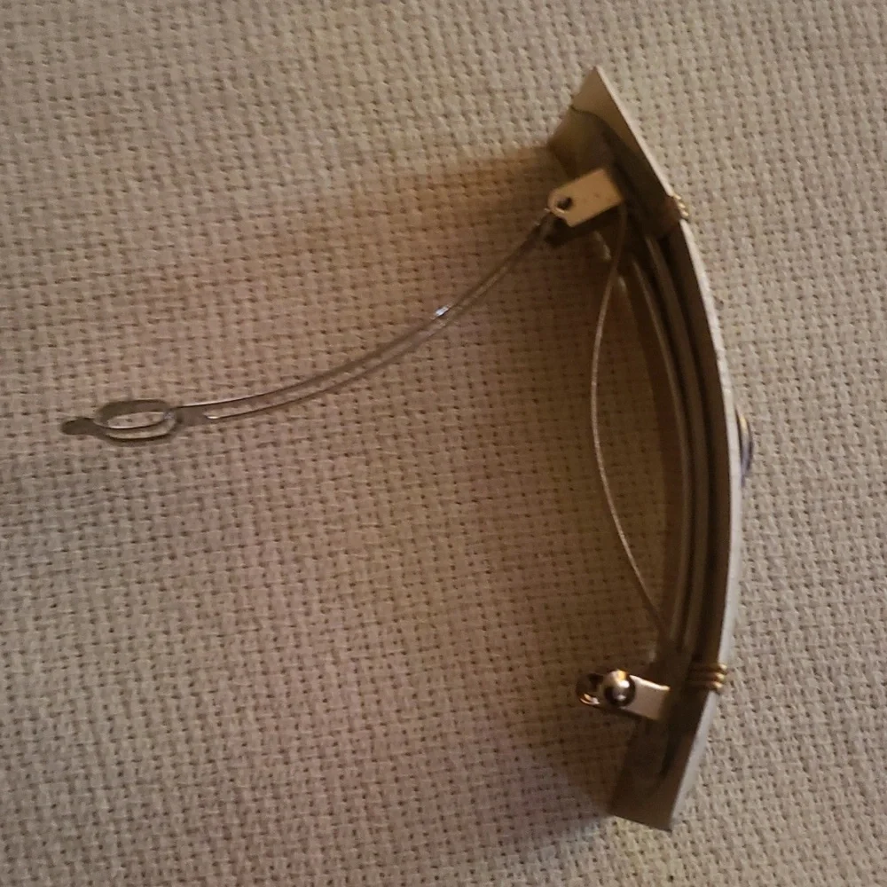 Dichroic glass detail and brushed metal french barrette Large